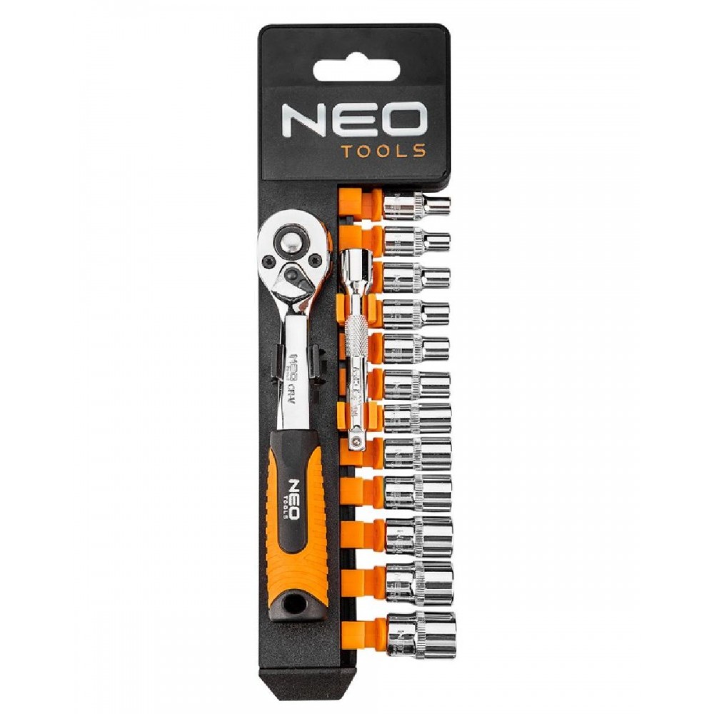 NEO TOOLS Καστάνια Με Καρυδάκια Με Καρέ Υποδοχής (1/4") Σετ 14 Τεμαχίων 10-000