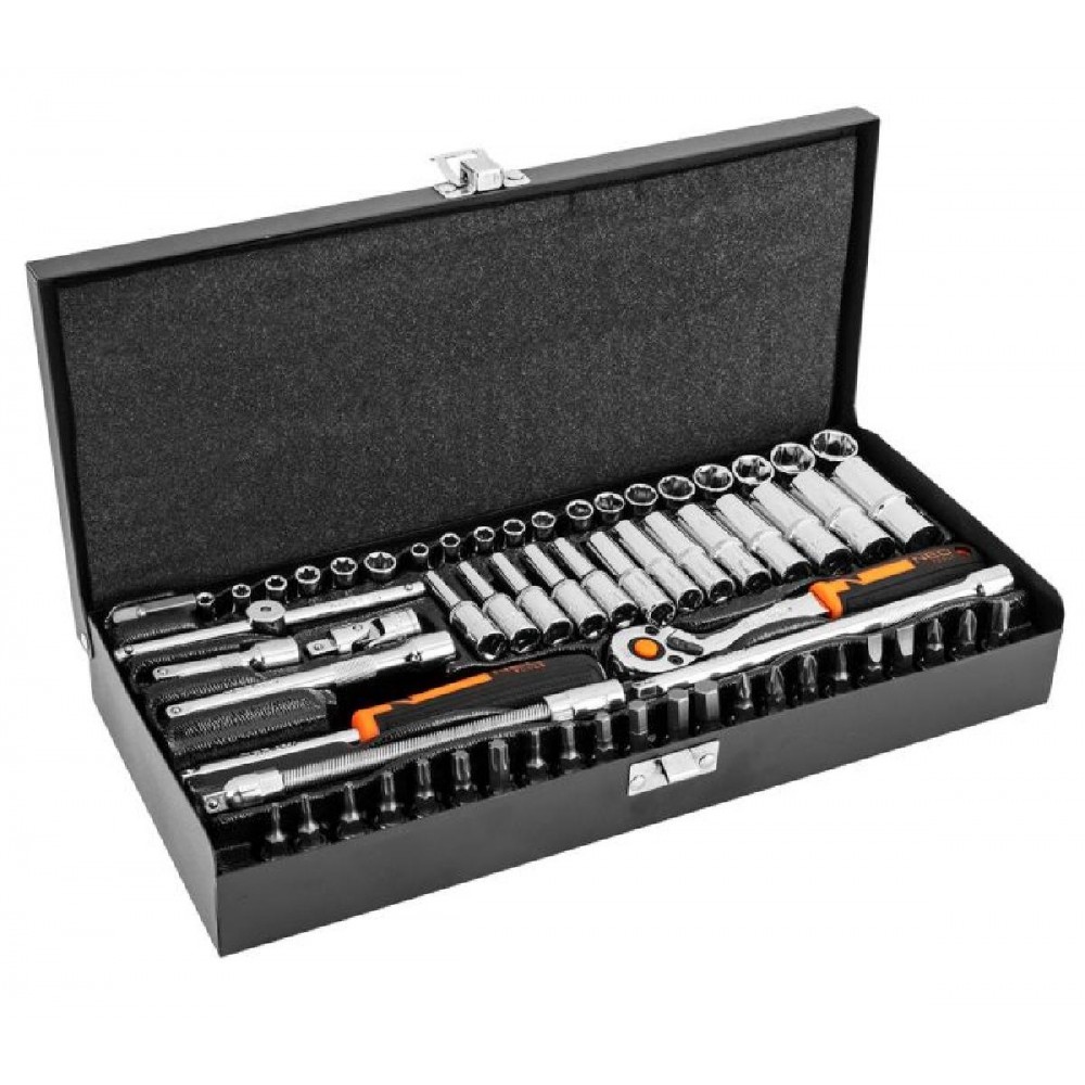 NEO TOOLS Καστάνια Με Καρυδάκια Με Καρέ Υποδοχής (1/4") Σετ 63 Τεμαχίων 10-008