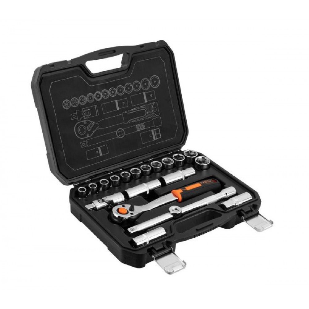 NEO TOOLS Καστάνια Με Καρυδάκια Με Καρέ Υποδοχής (1/2") Σετ 20 Τεμαχίων 10-032