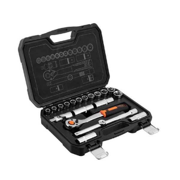 NEO TOOLS Καστάνια Με Καρυδάκια Με Καρέ Υποδοχής (1/2") Σετ 20 Τεμαχίων 10-032