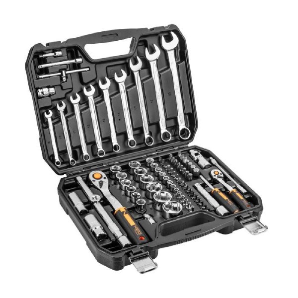 NEO TOOLS Καστάνια Με Καρυδάκια Με Καρέ Υποδοχής (1/2"), (1/4") Σετ 82 Τεμαχίων 10-058 NEO TOOLS Καστάνια Με Καρυδάκια Με Καρέ Υποδοχής (1/2"), (1/4") Σετ 82 Τεμαχίων 10-058