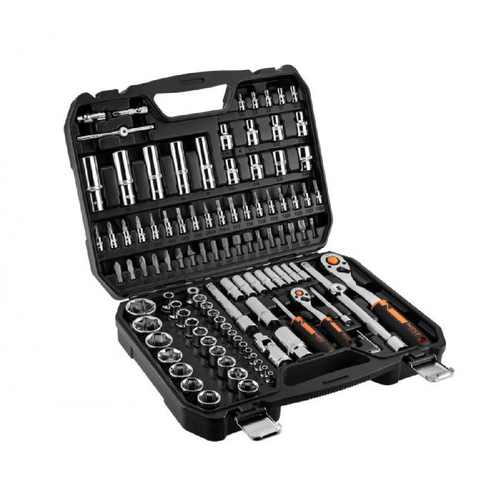 NEO TOOLS Καστάνια με Καρυδάκια Με Καρέ Υποδοχής (1/4"), (1/2") Σετ 110 Τεμαχίων 10-066