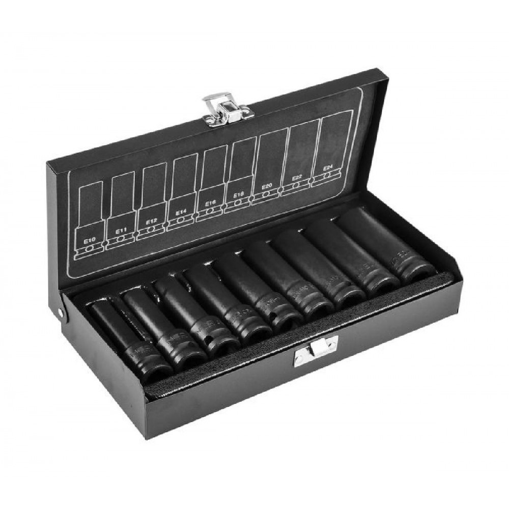 NEO TOOLS Καρυδάκια Αέρος Torx Μακριά με Καρέ Υποδοχής (1/2") Σετ 9 Τεμαχίων 12-110