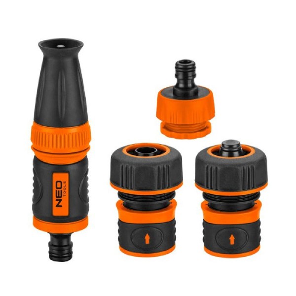 NEO TOOLS Σετ Ακροφύσιο Ψεκασμού Λάστιχου με Συνδέσμους 3/4 15-711